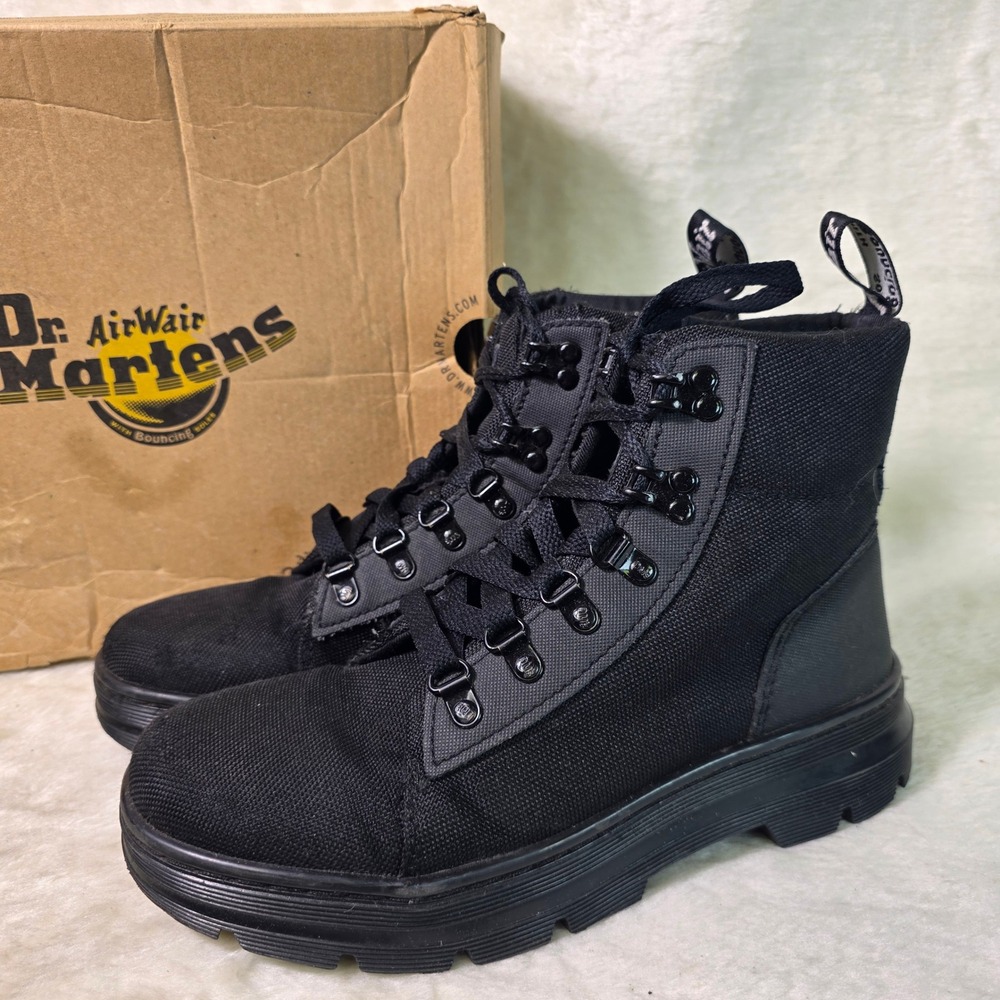 Dr. Martens Combs W Boot Black Ajax Extra Tough Poly Women 8 Excellent